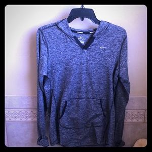 Nike dri-fit long sleeved running hooded shirt